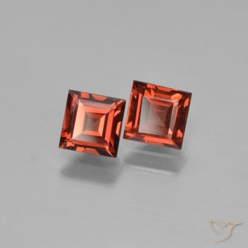 1.40 ctw Red Pyrope Garnet Stones, Natural Pyrope Garnet in Square Facet Shape for Sale