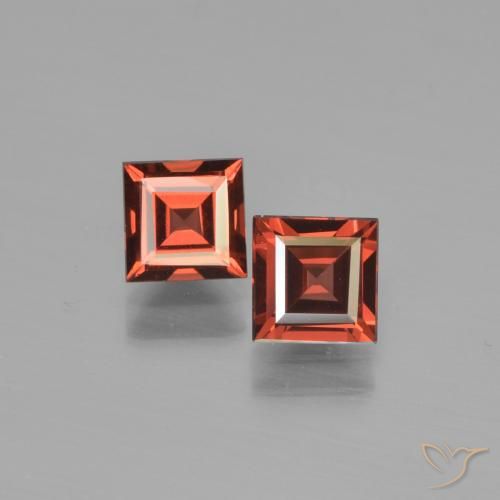 1.54 ct Square Cut Pyrope Garnet, 4.9 x 4.8 mm From Mozambique, Photo A