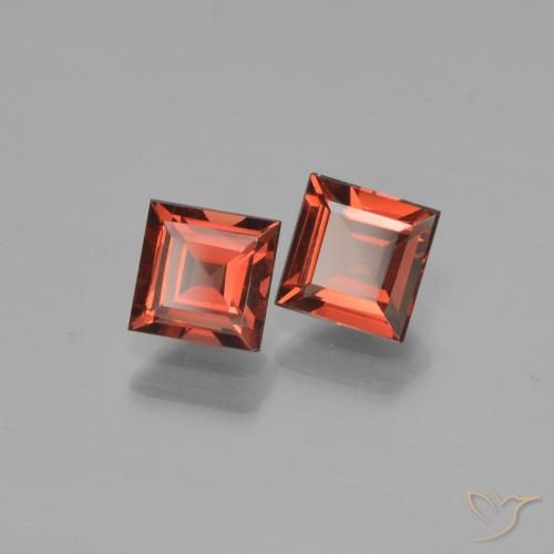 1.54 ctw Red Pyrope Garnet Stones, Natural Pyrope Garnet in Square Facet Shape for Sale