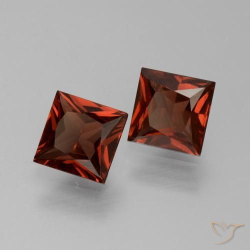 1.36 ctw Red Pyrope Garnet Stones, Natural Pyrope Garnet in Princess-Cut Shape for Sale