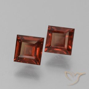 1.73 ctw Red Pyrope Garnet Stones, Natural Pyrope Garnet in Square Step-Cut Shape for Sale