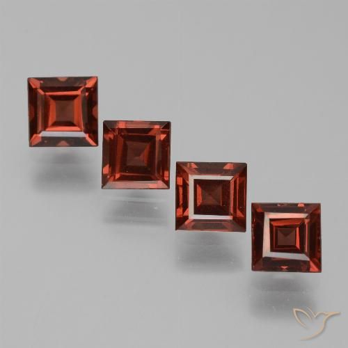 3.03ctw Natural Deep Red Pyrope Garnet, Square, VS