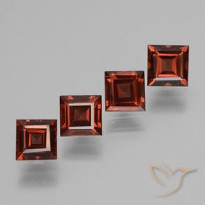 3.03 ctw Red Pyrope Garnet Stones, Natural Pyrope Garnet in Square Step-Cut Shape for Sale