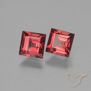 1.69 ctw Red Pyrope Garnet Stones, Natural Pyrope Garnet in Square Step-Cut Shape for Sale