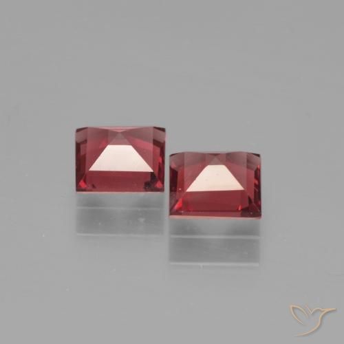 Pyrope Garnet Gemstones in 5 x 5 mm (calibrated) Size for Sale, Pyrope Garnet Stones in Deep Red Color