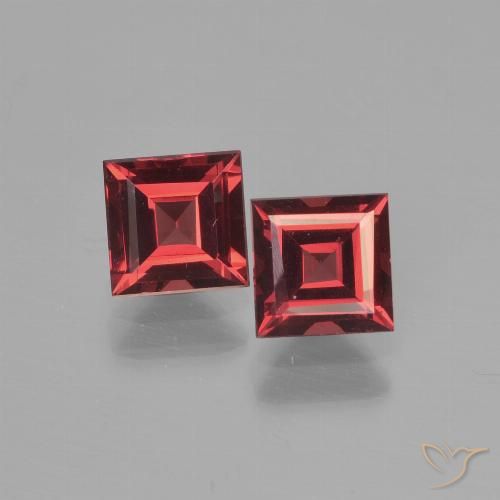 1.62 ct Square Cut Pyrope Garnet, 5.1 x 5 mm From Mozambique, Photo A