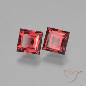 1.62 ctw Red Pyrope Garnet Stones, Natural Pyrope Garnet in Square Step-Cut Shape for Sale