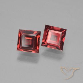 1.47 ctw Red Pyrope Garnet Stones, Natural Pyrope Garnet in Square Step-Cut Shape for Sale