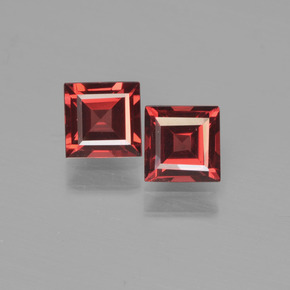 1.36 ctw Red Pyrope Garnet Gemstones, Pyrope Garnet Gems in Square Step-Cut Shape for Sale.