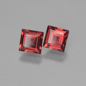 1.36 ctw Red Pyrope Garnet Stones, Natural Pyrope Garnet in Square Step-Cut Shape for Sale