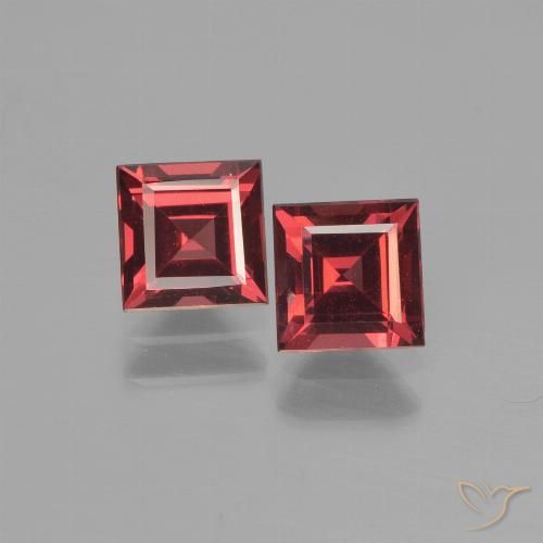 Dark Red Pyrope Garnet Gem - 0.8ct Square Step-Cut (ID: 451083)