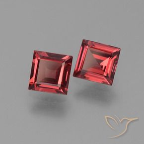 1.46 ctw Red Pyrope Garnet Stones, Natural Pyrope Garnet in Square Step-Cut Shape for Sale