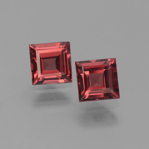 1.66 ctw Red Pyrope Garnet Gemstones, Pyrope Garnet Gems in Square Step-Cut Shape for Sale.