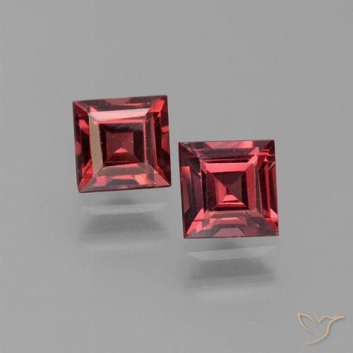 1.57ctw Natural Deep Red Pyrope Garnet, Square, VS