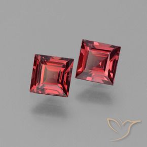 1.57 ctw Red Pyrope Garnet Stones, Natural Pyrope Garnet in Square Step-Cut Shape for Sale