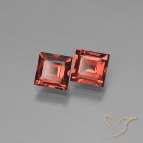 1.45 ctw Red Pyrope Garnet Stones, Natural Pyrope Garnet in Square Step-Cut Shape for Sale