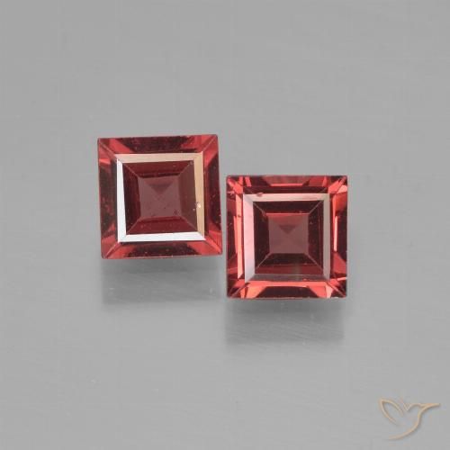 1.36 ct Square Cut Pyrope Garnet, 5 x 4.9 mm From Mozambique, Photo A