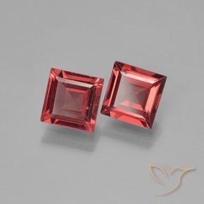 1.36 ctw Red Pyrope Garnet Stones, Natural Pyrope Garnet in Square Step-Cut Shape for Sale