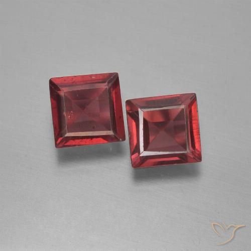 1.46 ct Square Cut Pyrope Garnet, 5.3 x 5.1 mm From Mozambique, Photo A