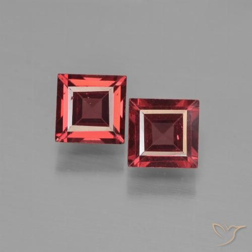 1.55ctw Natural Pinkish Red Pyrope Garnet, Square, VS