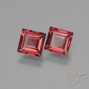1.55 ctw Red Pyrope Garnet Stones, Natural Pyrope Garnet in Square Step-Cut Shape for Sale