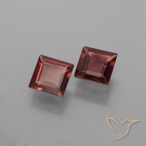 1.29 ctw Red Pyrope Garnet Stones, Natural Pyrope Garnet in Square Step-Cut Shape for Sale