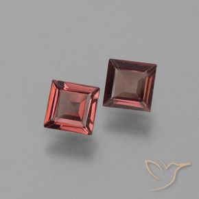 1.44 ctw Red Pyrope Garnet Stones, Natural Pyrope Garnet in Square Step-Cut Shape for Sale