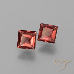 1.64 ctw Red Pyrope Garnet Stones, Natural Pyrope Garnet in Square Step-Cut Shape for Sale