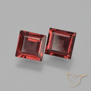 1.52 ctw Red Pyrope Garnet Stones, Natural Pyrope Garnet in Square Step-Cut Shape for Sale