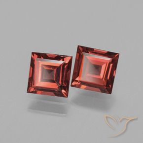 1.47 ctw Red Pyrope Garnet Stones, Natural Pyrope Garnet in Square Step-Cut Shape for Sale