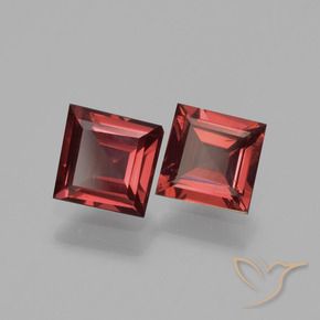 1.31 ctw Red Pyrope Garnet Stones, Natural Pyrope Garnet in Square Step-Cut Shape for Sale