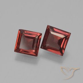 1.31 ctw Red Pyrope Garnet Stones, Natural Pyrope Garnet in Square Step-Cut Shape for Sale