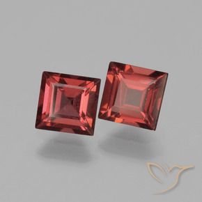 1.57 ctw Red Pyrope Garnet Stones, Natural Pyrope Garnet in Square Step-Cut Shape for Sale