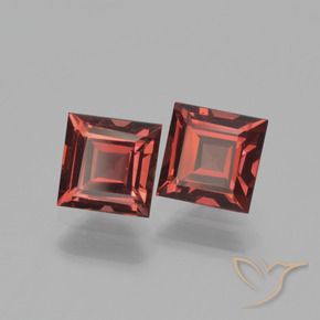 1.60 ctw Red Pyrope Garnet Stones, Natural Pyrope Garnet in Square Step-Cut Shape for Sale