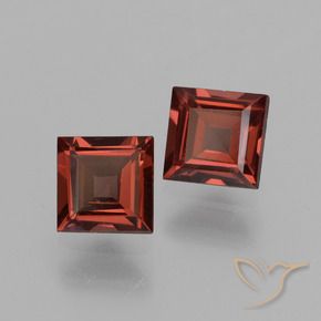 1.55 ctw Red Pyrope Garnet Stones, Natural Pyrope Garnet in Square Step-Cut Shape for Sale