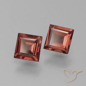 1.30 ctw Red Pyrope Garnet Stones, Natural Pyrope Garnet in Square Step-Cut Shape for Sale