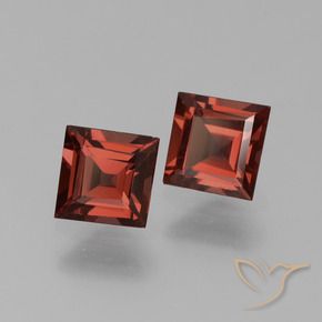 1.37 ctw Red Pyrope Garnet Stones, Natural Pyrope Garnet in Square Step-Cut Shape for Sale