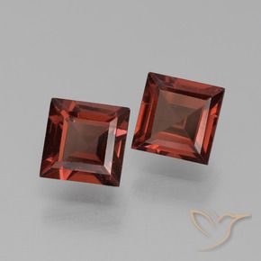 1.66 ctw Red Pyrope Garnet Stones, Natural Pyrope Garnet in Square Step-Cut Shape for Sale