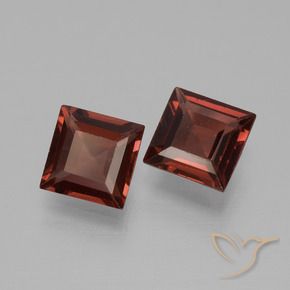 1.29 ctw Red Pyrope Garnet Stones, Natural Pyrope Garnet in Square Step-Cut Shape for Sale