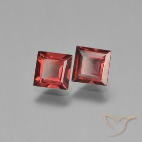 1.58 ctw Red Pyrope Garnet Stones, Natural Pyrope Garnet in Square Step-Cut Shape for Sale