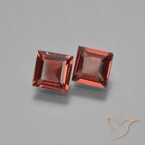 1.47 ctw Red Pyrope Garnet Stones, Natural Pyrope Garnet in Square Step-Cut Shape for Sale