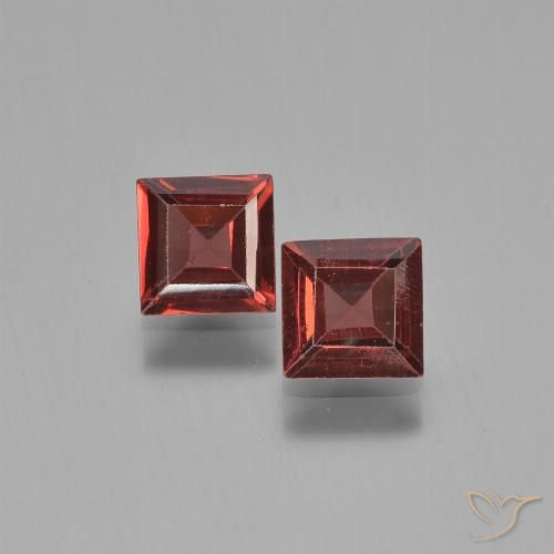 1.36ctw Natural Medium Red Pyrope Garnet, Square, VS