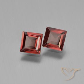 1.36 ctw Red Pyrope Garnet Stones, Natural Pyrope Garnet in Square Step-Cut Shape for Sale