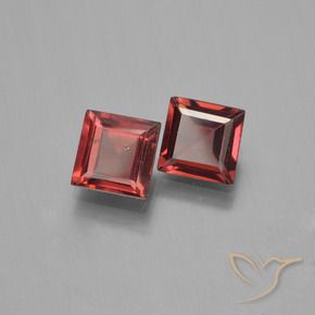 1.36 ctw Red Pyrope Garnet Stones, Natural Pyrope Garnet in Square Step-Cut Shape for Sale