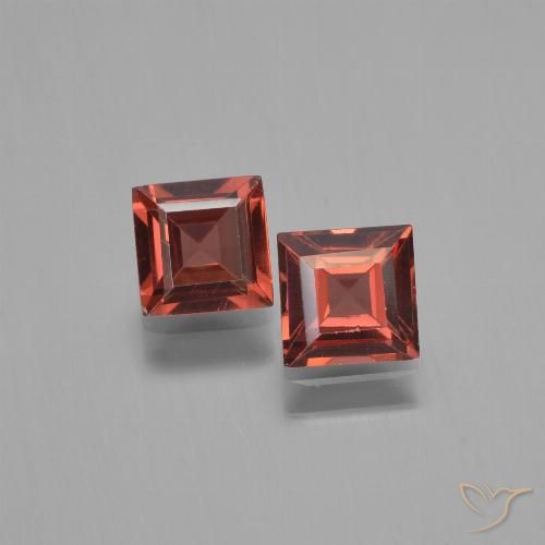 1.4 ct Square Cut Pyrope Garnet, 5 x 4.9 mm From Mozambique, Photo A