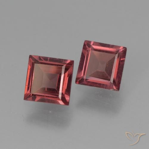 1.37 ctw Red Pyrope Garnet Stones, Natural Pyrope Garnet in Square Facet Shape for Sale