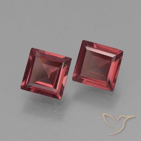1.33 ctw Red Pyrope Garnet Stones, Natural Pyrope Garnet in Square Step-Cut Shape for Sale