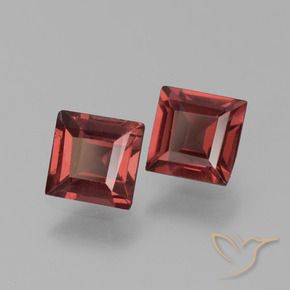 1.40 ctw Red Pyrope Garnet Stones, Natural Pyrope Garnet in Square Step-Cut Shape for Sale