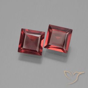 1.49 ctw Red Pyrope Garnet Stones, Natural Pyrope Garnet in Square Step-Cut Shape for Sale