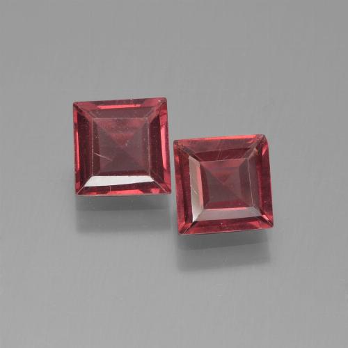 Medium-Dark Red Pyrope Garnet Gem - 0.7ct Square Step-Cut (ID: 451211)